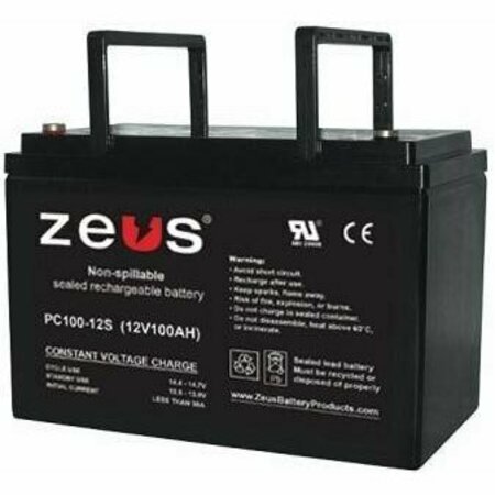 ZEUS BATTERY PRODUCTS 100Ah 12V M6 Sealed Lead Acid Battery PC100-12SM
